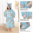 thumbnail image 4 of joogoo Wearable Blanket Hoodie for Cartoon Kangaroo Blue Flannel Sherpa Pocket 3-14 YR S, 4 of 7