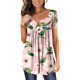 thumbnail image 1 of ICHUANYI Clearance Womens Casual Tops V- Neck Hide Belly Short Sleeve T- Cute Flowy Tunic Blouses(Pink, XL) ICHUANYI WER2023081002933, 1 of 7