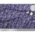 thumbnail image 3 of Soimoi Satin Silk Fabric Leaves & Floral Block Print Fabric by The Yard 42 Inch Wide, 3 of 3
