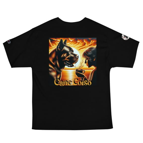 Cane Corso Coffee and Sun Men's Champion T-Shirt (Black, S)