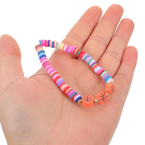 OULII Beaded Basketball Bracelets Multi-Color Soft Clay for Decor Use 6Pcs