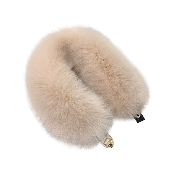 Fuzzy Neck Scarf for Women Plush Neck Warmer Soft Cozy Outdoor Winter Scarf Solid Color Lightweight Snap Button Collar Wrap Cold Weather Wear Everyday Wear Fall Fashion Accessories
