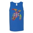 thumbnail image 2 of Wild Bobby, Colorful Rainbow Sea Turtle Animal Lover Mens Graphic Tank Top, Royal, 3XL, 2 of 3