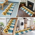 thumbnail image 5 of 2'x6' Rug Runners for Hallways Kitchen, Sunflower Non Slip Entryway Beside Floor Carpet Runner, Blue Bottle Yellow Floral Country Woodgrain Washable Laundry Room Bedroom Throw Rugs Mat for Family Pet, 5 of 8