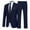 Navy, variant on LEKDFST Mens Suit 2 Piece Suits for Men One Button Slim Fit Solid Jacket and Pants Tuxedo Set Business Wedding Party Black L
