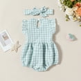 thumbnail image 4 of JDQJBZ Robe Fille Combinaison d'Escalade Barboteuse Manches Courtes Imprimé Couleur Unie Coton Barboteuse Bébé, 4 of 5