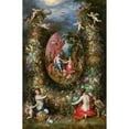 thumbnail image 2 of Jan Brueghel The Elder 11x14 Gold Ornate Wood Frame and Double Matted Museum Art Print Titled - Garland of Fruit Surrounding a Depiction of Cybele Receiving Gifts from Personifications of th, 2 of 4