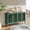 Antique Green, variant on Atumcto 60" Farmhouse Buffet Cabinet with Carved Wood Doors, Vintage Storage Cabinet with 2 Adjustable Shelves and Solid Wood Legs, Gray White