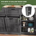 thumbnail image 2 of Uforic Tilt Out Trash Storage Cabinet with Drawers & Doors, Kitchen Sideboard Cabinet for Double 10-gal Trash Bins Storage, Gray, 2 of 8
