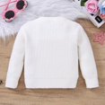 thumbnail image 4 of Povozer Big Sister Outfits Baby Girl Knit Pullover Sweater Fall Clothes(White,18-24 Months), 4 of 5
