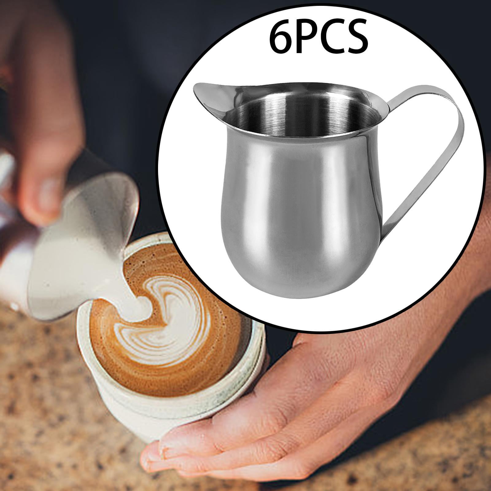 Fiocias 6 Pieces Creamer Pitcher Milk Frothing Pitcher Espresso Accessories Milk Pitcher 150ML