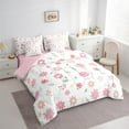 thumbnail image 3 of Manfei Cute Daisy 7-Piece Bedding Comforter Set,Kawaii Flower King Bedding Sets,Pink Floral Blossom Bed Sheets For Gitls Teens,Breathable Home Decor Reversible, 3 of 8