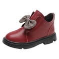 thumbnail image 1 of PEASKJP Kids Ankle High Boots Lace Up Waterproof Combat Boots with Side Zipper, Red 36, 1 of 5