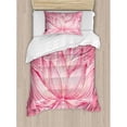 thumbnail image 3 of Floral Duvet Cover Set, Lotus Flower Yoga Plant Petal Print, Decorative 3 Piece Bedding Set with 2 Pillow Shams, Queen Size, Pale Pink Cream, by Ambesonne, 3 of 3