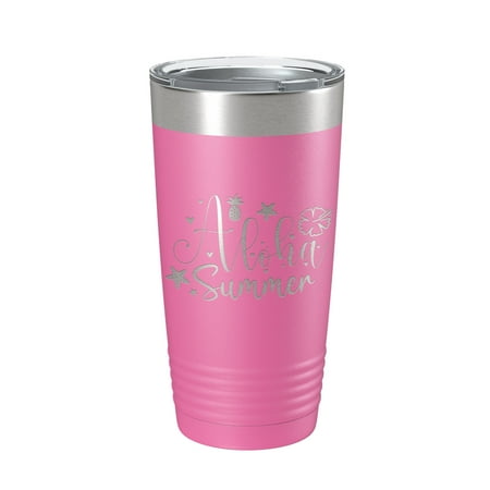 

Aloha Summer Tumbler Travel Mug Insulated Laser Engraved Coffee Cup 20 oz Pink