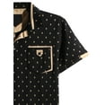 thumbnail image 4 of Ma Croix Mens Short Sleeve Pattern Printed Slim Polo Shirt, 4 of 7