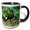 Black/White, variant on 3drose, Sooty Robin, Aka Sooty Thrush, Costa Rica, Central America, 11oz Two-tone Black Mug