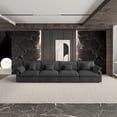 thumbnail image 3 of 160" Cloud Couch Sectional for Living Room, Down Filled 4 Seater, Convertible Sofa Couch, Black, 3 of 15