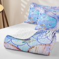 thumbnail image 4 of Erosebridal Cartoon Mermaid Bed Spread Queen for Boys Girls, Blue Ocean Fish Tail Queen Coverlet Set, 3-Piece, 4 of 7