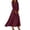 Wine, variant on Women's Casual Maxi Dress Long Sleeve V Neck Dress Elegant A-Line Long Flowy Dress For Wedding Guest Cocktail Party Formal White L