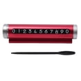 thumbnail image 2 of SPRING Car Temporary Parking Card Universal Rotate Phone Number Plate Aluminum Stickers Red, 2 of 9