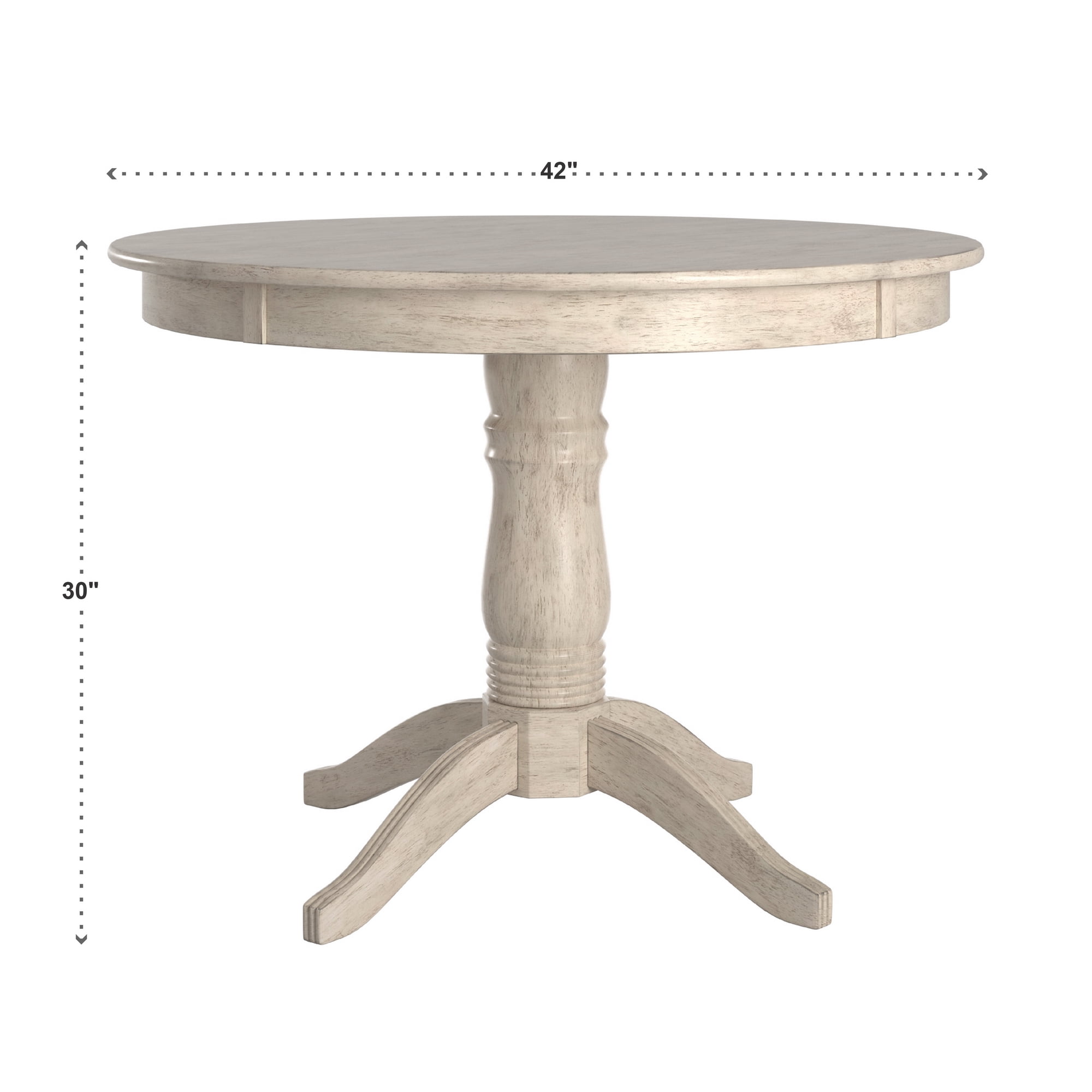 Lexington 42" Round Wood Pedestal Base Dining Table, White