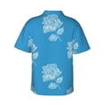 thumbnail image 4 of White Flowers Men's 3d Print Casual Button Down Shirts, Novelty Hawaiian Short Sleeves M, 4 of 8