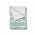 thumbnail image 2 of Mint Soft Flannel Fleece Blanket, Horizontal Wavy Lines White Striped Abstract Soft Toned Nautical Art Display, Cozy Plush for Indoor and Outdoor Use, 60" x 80", Almond Green White, by Ambesonne, 2 of 6
