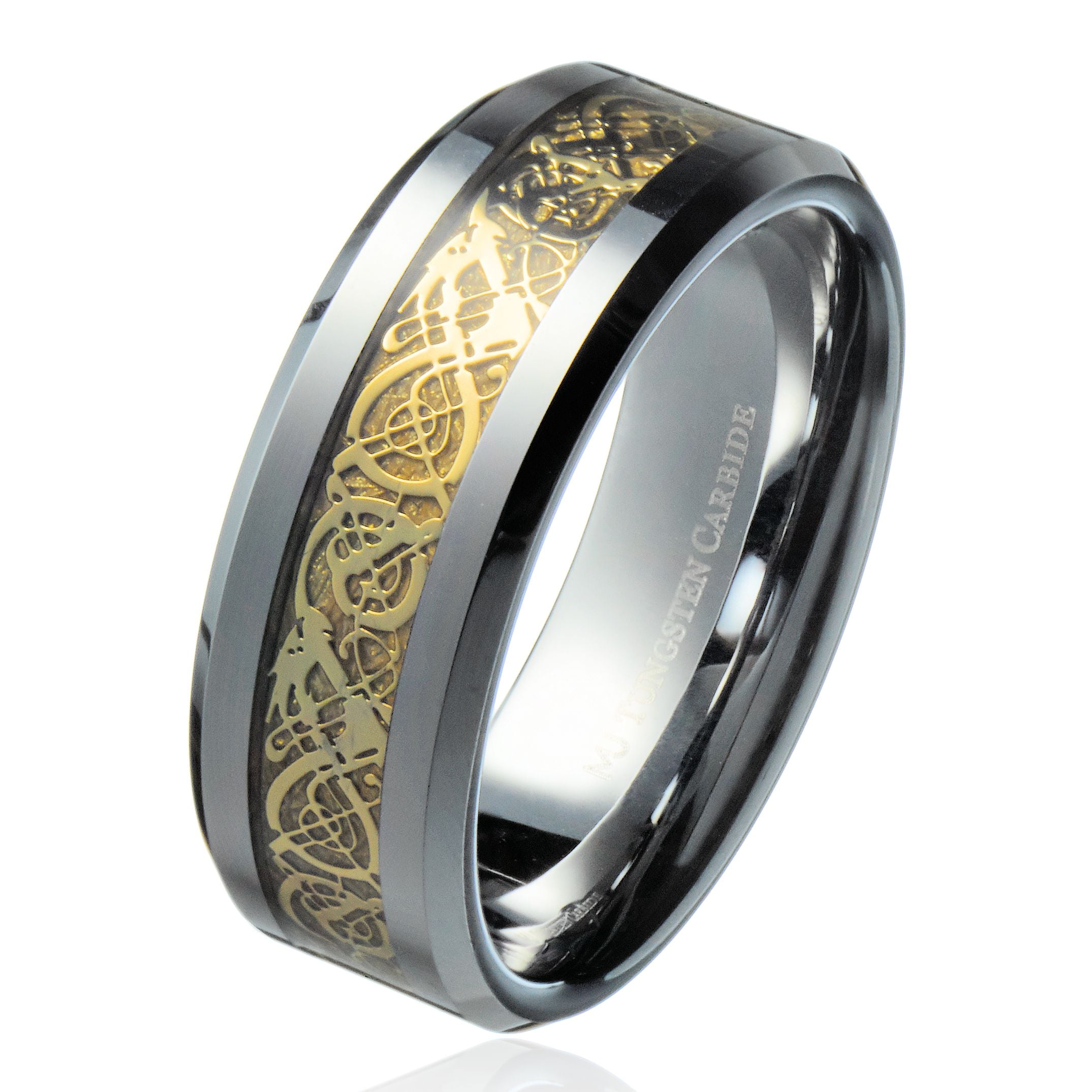 8MM Jewelry men's Silvering Celtic Dragon Stainless steel Ring Mens