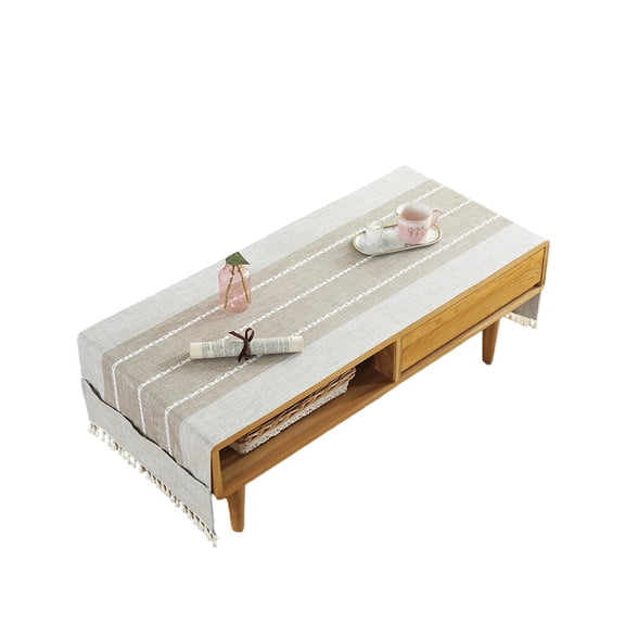 Wosthever mantel de lino de algodón con bolsillo de almacenamiento lateral café escritorio mantel con flecos para balcón jardín 50145 cm isla Type3 NO3