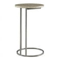 thumbnail image 3 of Linon Priscille Round Accent C-Table, Silver Metal Base with Neutral Capiz Shell Mosaic Finish, 3 of 11
