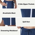 thumbnail image 6 of Satankud Men's Athletic Shorts With Pockets and Elastic Waistband Breathable Mesh Stretch Running Shorts Drawstring Waist Relaxed Casual Sports Gym Basketball Shorts Blue-XL, 6 of 8