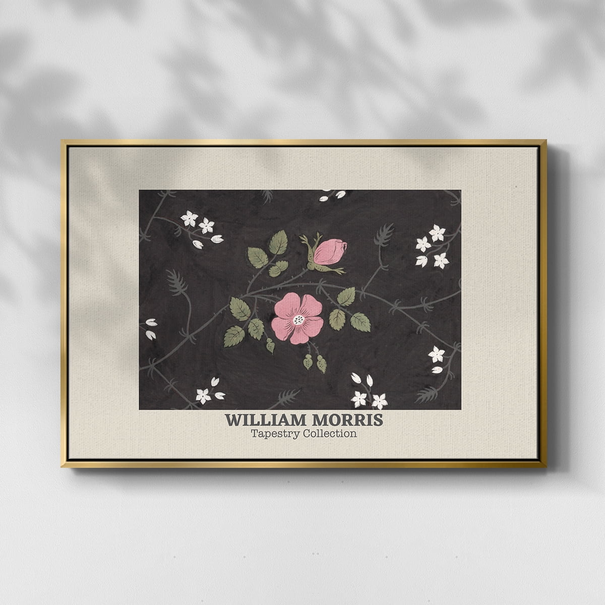 Vintage Abstract Print-LIII Framed in Gold Wood Gallery Wrapped Canvas 17 in. x 25 in.