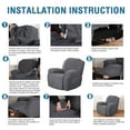 thumbnail image 3 of PrimeBeau Recliner Slipcover Fabric, Charcoal Gray, 3 of 7