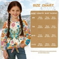thumbnail image 7 of Xoenoiee Boho Mandala Butterfly Print Girls Long Sleeve Workout Tops Oversized Shirts Tie Front Blouses Crew Neck Graphic Gym Clothes Kids Winter Clothing, 11-12 Year, 7 of 7