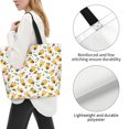 thumbnail image 3 of Pofeuu Bee and Flowers Print Reusable Grocery Bags - Washable, Foldable, Packable Tote, Large Handles, Heavy Duty, Zippered Top Pouch, 3 of 8
