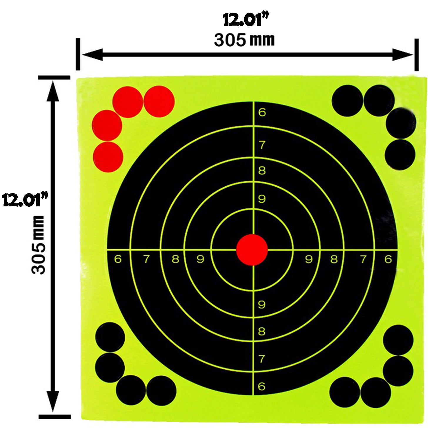 Shooting Reactive Targets Bullseye Splatter Glow Shot Rifle Gun Paper Target 12" 