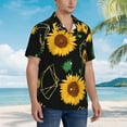 thumbnail image 3 of Pofeuu Sunflowers3 Print Hawaiian Shirt for Men Sleeves Casual Button Down Summer Beach Dress Shirts T-Shirts,Small, 3 of 7