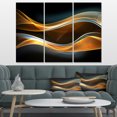 thumbnail image 1 of Design Art - Vagues Dorées 3D en Noir, 1 of 2