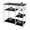 thumbnail image 3 of Spaco Industrial Kitchen Baker's Rack Microwave Shelf with 6 Hooks-Dark Brown, Kitchen Storage Shelf for Spices, Pots, and Pans, 3 of 8