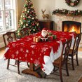 thumbnail image 3 of Nanqianyi Christmas Winter Village Tablecloth 60x84 Inch,Waterproof Stain Resistant Dining Table Cover, 3 of 6