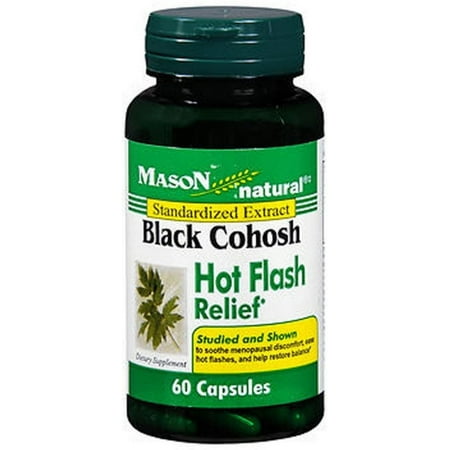 6 Pack - Mason Black Black Cohosh Hot Flash Relief Capsules 60 (Best Over The Counter For Hot Flashes)