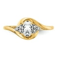 thumbnail image 5 of 14K Yellow Gold Ring Band with Stones (04) April White Topaz Oval Diamond Round, Size 6, 5 of 5