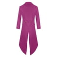 thumbnail image 3 of Havenx Steampunk Vintage Tailcoat Jacket for Men Halloween Medieval Jacket Renaissance Victorian Frock Tailcoat Vintage Gothic Steampunk Costume,Purple XL, 3 of 4