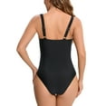 thumbnail image 5 of PPCHVOY Retro One Piece Swimsuit for Women Tummy Control Ruched Slimming Swimsuits with Adjustable Straps Vintage Front Push Up Halter Bathing Suit Modest Full Coverage Swimwear, 5 of 7