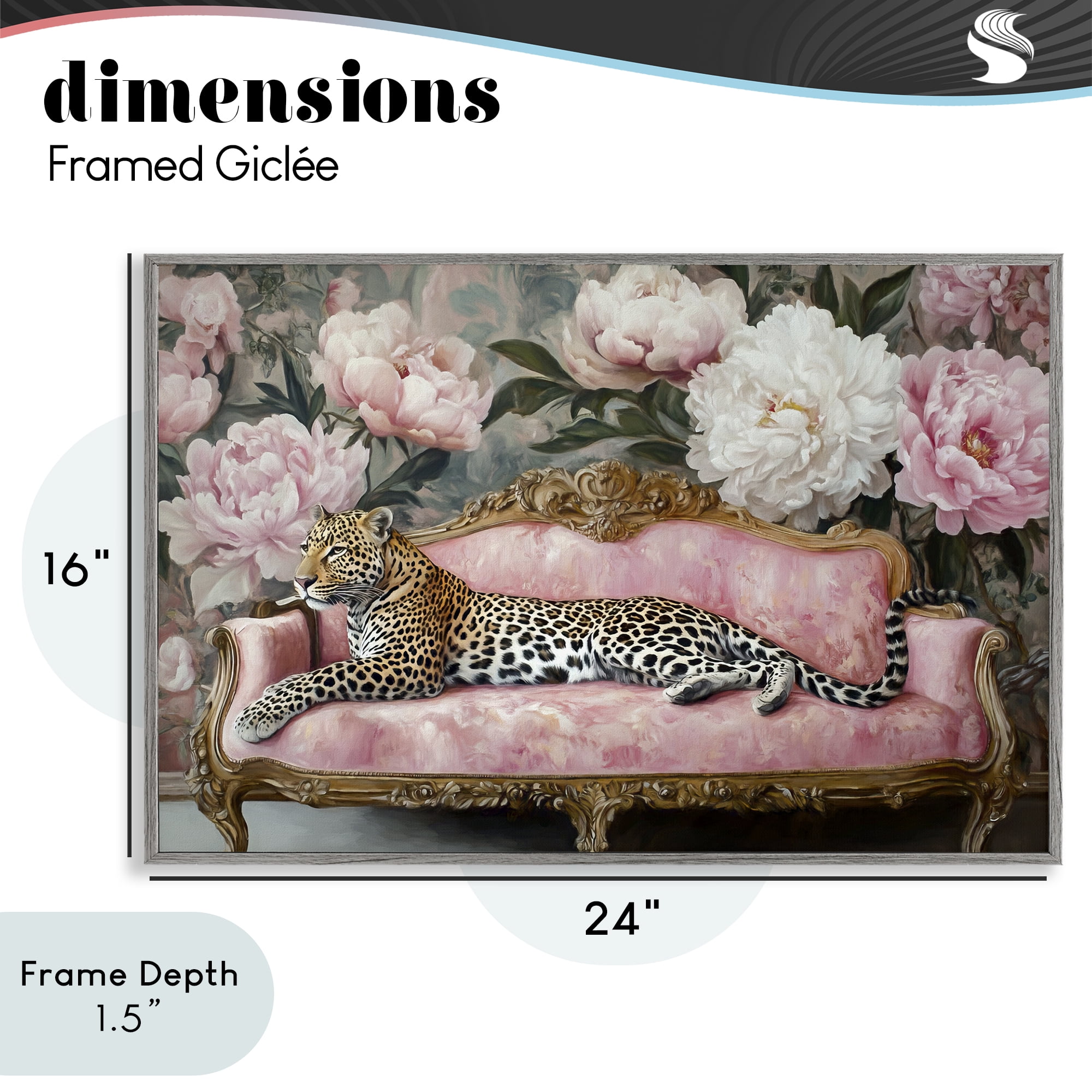 Stupell Industries Where The Leopard Dreams Gray Framed Giclee Art, design by Tina LeCour