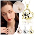 thumbnail image 3 of Chaîne Collier Bijoux Femme Pendentif Pandas Collier Mode Pandas Cœur Clavicule Colliers Pendentifs, 3 of 6