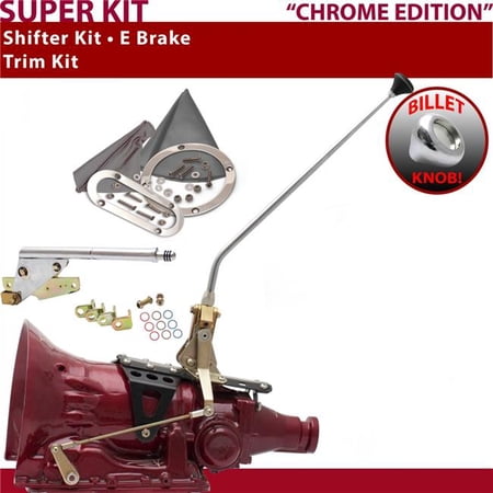 American Shifter TH400 Shifter Kit Chrome 16 in. E Brake Trim Kit for F2CD4