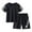 Black, variant on Kiijoy Boys Casual Active Outfits Quick Drying Short Sleeve T-Shirt & Shorts Set, Sizes 1-12