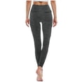 thumbnail image 4 of Penkiiy Yoga Pants with Pockets for Women High Waist Yoga Leggings Running Workout Leggings Soft Lounge Leggings L Dark Gray, 4 of 8